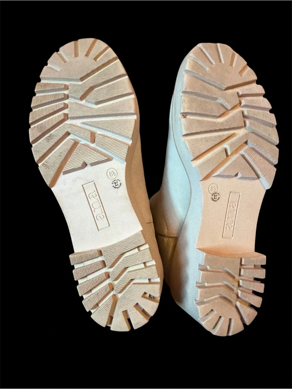 a.n.a Cream Lug Ankle Boots